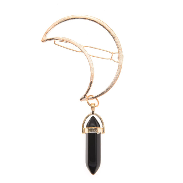 Women's Zinc Alloy Geometric Moon And Hexagonal Pendant Hairpin Retro Minimalist Hair Accessory