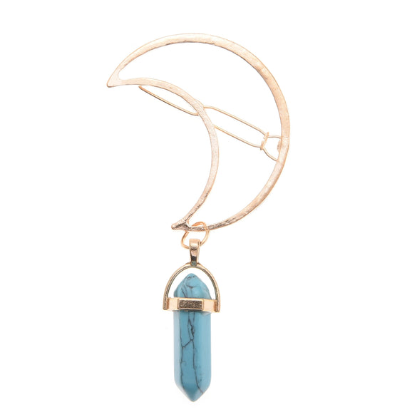 Women's Zinc Alloy Geometric Moon And Hexagonal Pendant Hairpin Retro Minimalist Hair Accessory