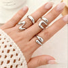 Women's Zinc Alloy Geometric Open Ring With Irregular Shape And Polished Finish Fashion Jewelry Accessory