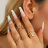 Women's Zinc Alloy Geometric Open Ring With Irregular Shape And Polished Finish Fashion Jewelry Accessory