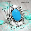 Women's Zinc Alloy Geometric Oval Retro Bohemian Style Ring With Electroplating And Turquoise