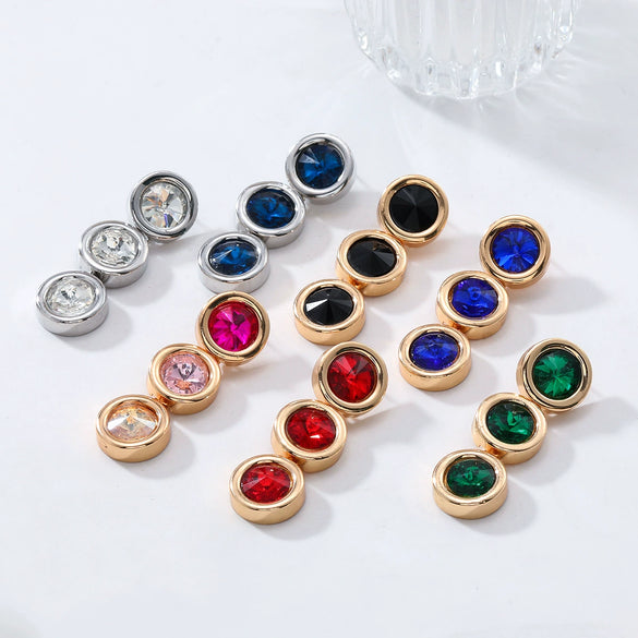 Women's Zinc Alloy Geometric Pendant Earrings With Diamond Design And Processing