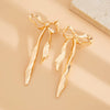 Women's Zinc Alloy Geometric Pleated Bowknot Tassel Earrings With Environmentally Friendly Electroplated Finish And Statement Design