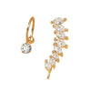 Women's Zinc Alloy Goldplated Diamondstudded Geometric Leafshaped Baked Enamel Nonpierced Ear Cuffs And Ear Clips