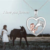 Women's Zinc Alloy Heartshaped Necklace With Electroplated Horse Zodiac Pendant And Geometric Animal Design Fashion Jewelry Gift