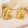 Women's Zinc Alloy Irregular Pleated Geometric Flower Earrings With Ecofriendly Electroplated Finish Sweet And Cool Fashion Jewelry