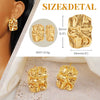 Women's Zinc Alloy Irregular Pleated Geometric Flower Earrings With Ecofriendly Electroplated Finish Sweet And Cool Fashion Jewelry