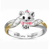 Women's Zinc Alloy Kitten And Bee Open Ring With Electroplated Finish And Animalinspired Niche Design
