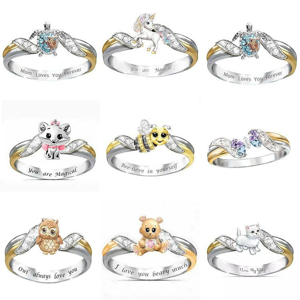 Women's Zinc Alloy Kitten And Bee Open Ring With Electroplated Finish And Animalinspired Niche Design