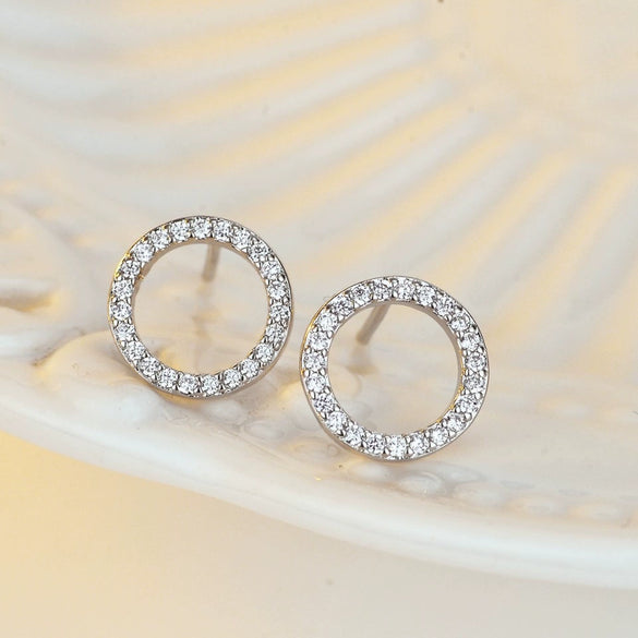 Women's Zinc Alloy Leaf And Floral Geometric Earrings With Rhinestone Embellishment And Elegant Statement Style