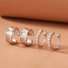 Women's Zinc Alloy Leaf Hoop Earrings And Nonpierced Ear Clips With Hammered Geometric Floral Design And Electroplated Finish