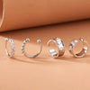 Women's Zinc Alloy Leaf Hoop Earrings And Nonpierced Ear Clips With Hammered Geometric Floral Design And Electroplated Finish