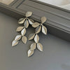 Women's Zinc Alloy Leaf Tassel Earrings Light Luxury Style Electroplating