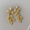 Women's Zinc Alloy Leaf Tassel Earrings Light Luxury Style Electroplating
