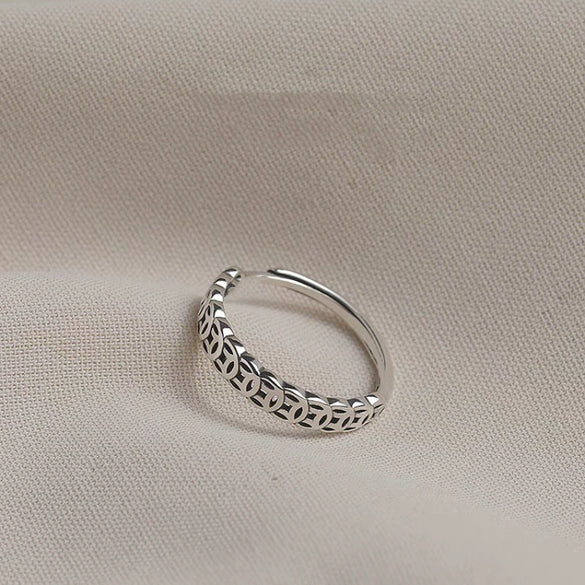 Women's Zinc Alloy Light Luxury Niche Design Coin Surround Open Ring With Electroplating