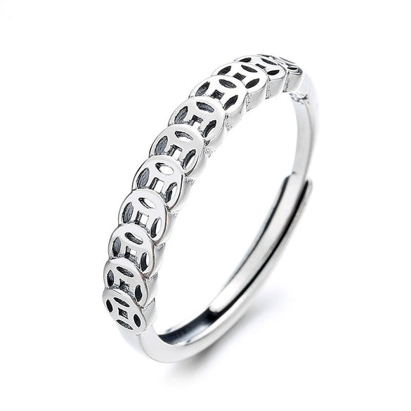 Women's Zinc Alloy Light Luxury Niche Design Coin Surround Open Ring With Electroplating
