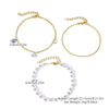 Women's Zinc Alloy Simple Multilayer Bracelet With Bow Drop Shape Star Geometric Animal Zodiac Letter Number Text Patterns And Electroplating Treatment