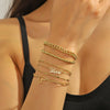 Women's Zinc Alloy Simple Multilayer Bracelet With Bow Drop Shape Star Geometric Animal Zodiac Letter Number Text Patterns And Electroplating Treatment
