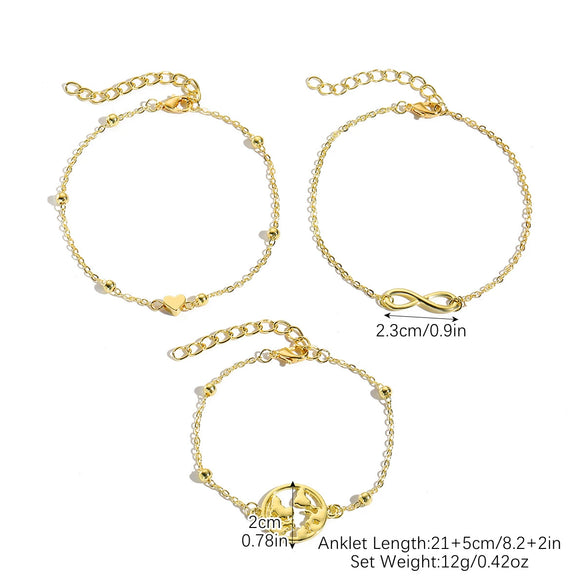 Women's Zinc Alloy Simple Multilayer Bracelet With Bow Drop Shape Star Geometric Animal Zodiac Letter Number Text Patterns And Electroplating Treatment