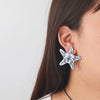 Women's Zinc Alloy Star Shaped Dripping Oil Fashion Earrings With Star Print