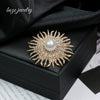 Women's Zinc Alloy Sunflower Brooch With Pearl Rhinestone Electroplating Accessories