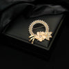 Women's Zinc Alloy Wreath Cat Brooch With Gold Plated Artificial Gemstones And Semiprecious Stones Inlay Flower And Bow Pattern