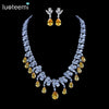 Women's Zircon Drop Pendant Necklace With Copper Electroplated Handmade Chain Elegant Fashion Jewelry
