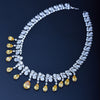 Women's Zircon Drop Pendant Necklace With Copper Electroplated Handmade Chain Elegant Fashion Jewelry