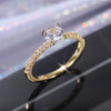 Women's Zircon Engagement Ring Copper Inlay Geometric Style