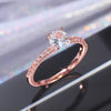 Women's Zircon Engagement Ring Copper Inlay Geometric Style