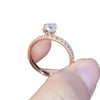 Women's Zircon Engagement Ring Copper Inlay Geometric Style