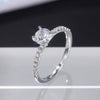 Women's Zircon Engagement Ring Copper Inlay Geometric Style