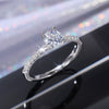 Women's Zircon Engagement Ring Copper Inlay Geometric Style
