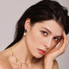 Women's Zircon Freshwater Pearl Earrings Light Luxury Geometric Electroplating