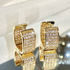 Women's Zircon Inlaid Geometric Square Light Luxury Style Earrings