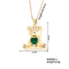 Women's Zircon Love Bear Heart Pendant Twisted Chain Necklace Fashionable With Animal Zodiac Design