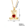 Women's Zircon Love Bear Heart Pendant Twisted Chain Necklace Fashionable With Animal Zodiac Design