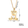 Women's Zircon Love Bear Heart Pendant Twisted Chain Necklace Fashionable With Animal Zodiac Design