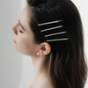 Women's Zircon Rhinestone Side Hair Clip Metal Bangs Hairpin Elegant Diamond Design Luxury Daily Headwear Accessory