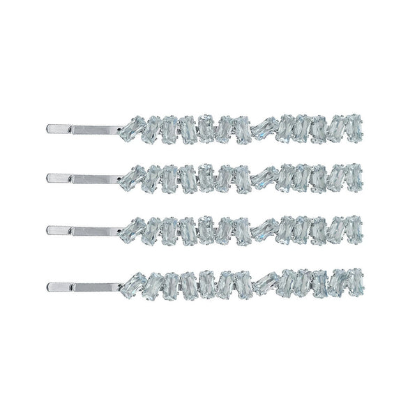 Women's Zircon Rhinestone Side Hair Clip Metal Bangs Hairpin Elegant Diamond Design Luxury Daily Headwear Accessory