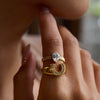 Women's Zircon Ring Stainless Steel Geometric Animal Style Electroplated Jewelry
