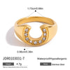 Women's Zircon Ring Stainless Steel Geometric Animal Style Electroplated Jewelry
