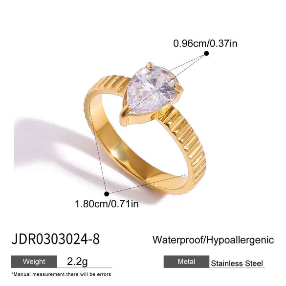 Women's Zircon Ring Stainless Steel Geometric Animal Style Electroplated Jewelry