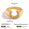 Women's Zircon Ring Stainless Steel Geometric Animal Style Electroplated Jewelry