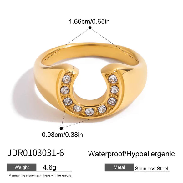 Women's Zircon Ring Stainless Steel Geometric Animal Style Electroplated Jewelry