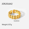 Women's Zircon Ring Stainless Steel Nonfading Light Luxury Geometric Electroplated Jewelry