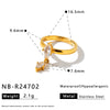 Women's Zircon Studded Stainless Steel Geometric Diamond Shape Ring With 18K Vacuum Plated Finish And Fashionable Ins Style