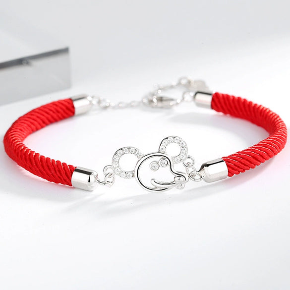 Women's Zodiac Mouse S925 Sterling Silver Electroplated Bracelet Jewelry