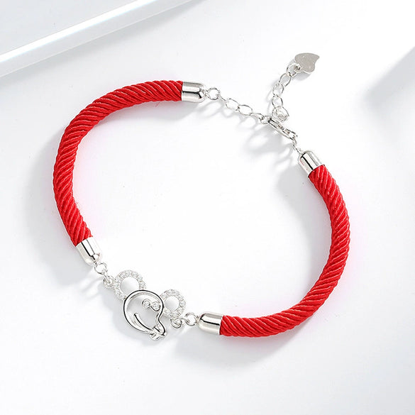 Women's Zodiac Mouse S925 Sterling Silver Electroplated Bracelet Jewelry