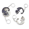 Wooden Couple Keychain With Simulation Otter Cat Hedgehog Raccoon Design